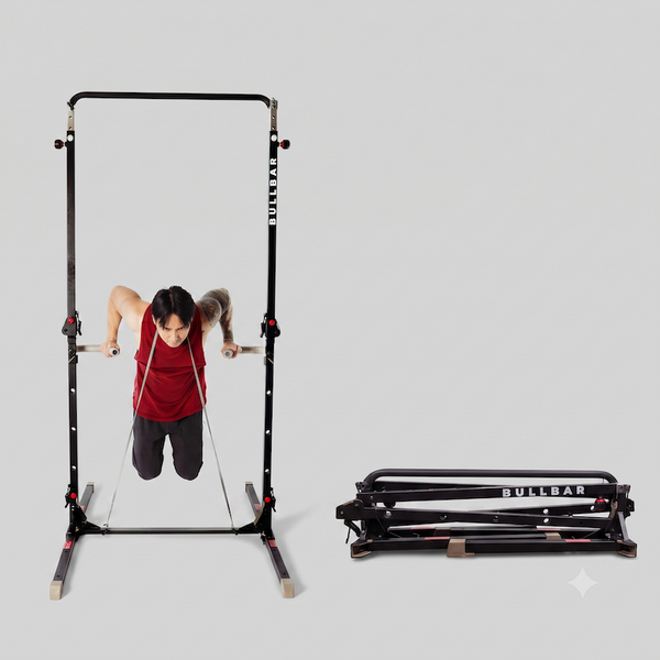 BULLBAR 2.0 – Portable Pull-Up Bar and Dip Station, Foldable, Freestanding